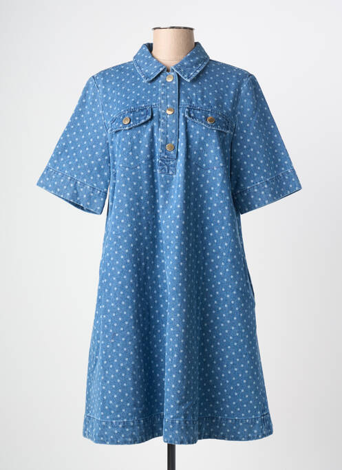 Robe mi-longue manches courtes manches courtes bleu NUMPH femme