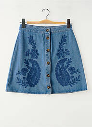Jupe courte coupe droite bleu LA PETITE ETOILE femme