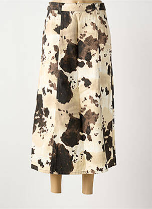 Jupe longue fermeture zippée au dos beige NUMPH femme