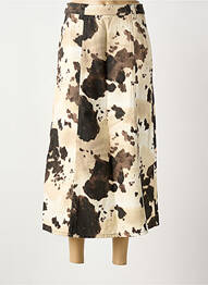 Jupe longue fermeture zippée au dos beige NUMPH femme