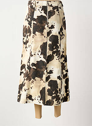Jupe longue fermeture zippée au dos beige NUMPH femme