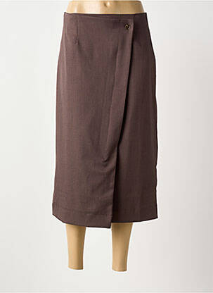 Jupe mi-longue stretch marron ARTLOVE femme