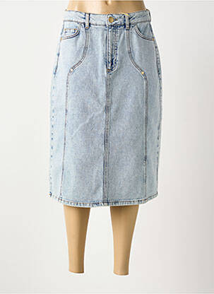 Jupe mi-longue stretch bleu NUMPH femme
