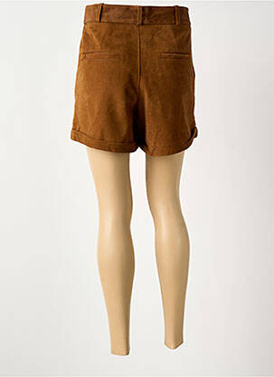 Short fermeture zippée sous rabat avec crochet taille normale marron LA PETITE ETOILE femme