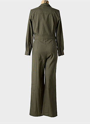 Combi-pantalon fermeture boutonnée sur le devant manches longues vert LA PETITE ETOILE femme