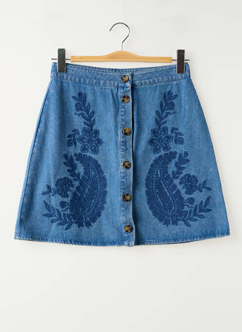 Jupe courte coupe droite bleu LA PETITE ETOILE femme