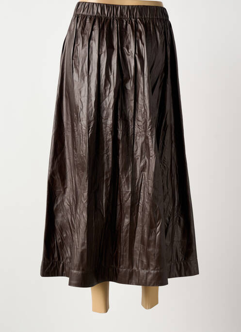 Jupe longue coupe droite marron NUMPH femme