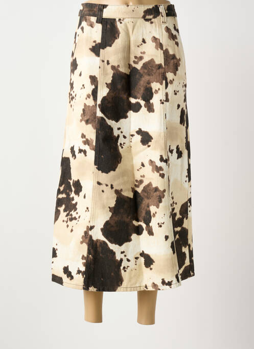 Jupe longue fermeture zippée au dos beige NUMPH femme