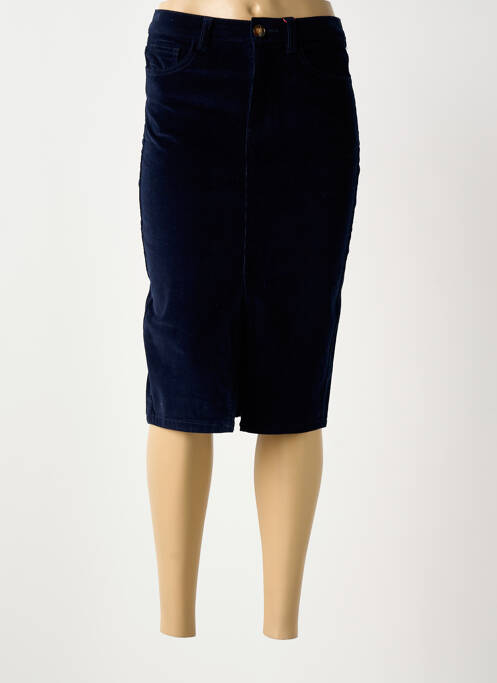 Jupe mi-longue stretch bleu LA PETITE ETOILE femme