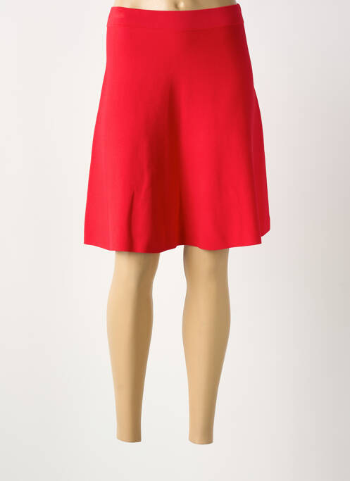 Jupe mi-longue coupe droite rouge NUMPH femme