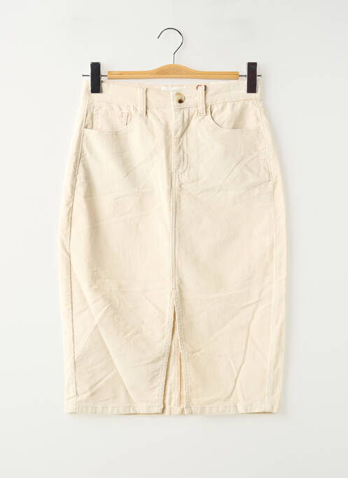 Jupe mi-longue beige LA PETITE ETOILE femme