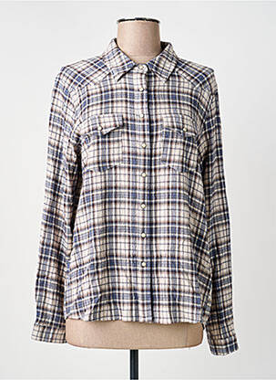 Chemisier coupe droite manches longues bleu LA PETITE ETOILE femme