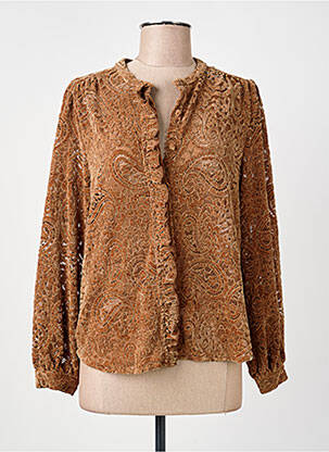 Veste casual col rond marron LA PETITE ETOILE femme