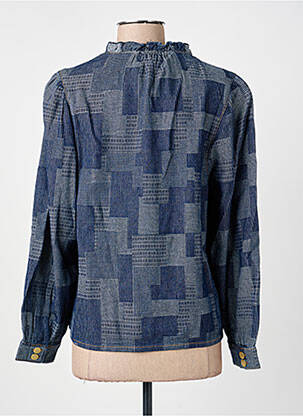 Chemisier coupe cintrée manches longues bleu LA PETITE ETOILE femme