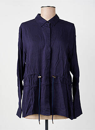 Chemisier coupe droite manches longues bleu LA PETITE ETOILE femme