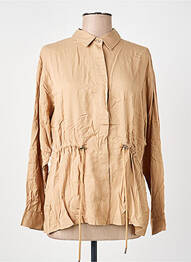 Chemisier coupe droite manches longues beige LA PETITE ETOILE femme