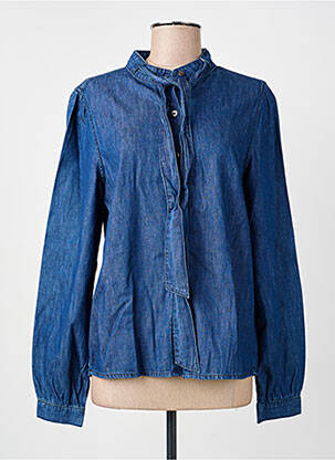 Chemisier coupe droite manches longues bleu ARTLOVE femme