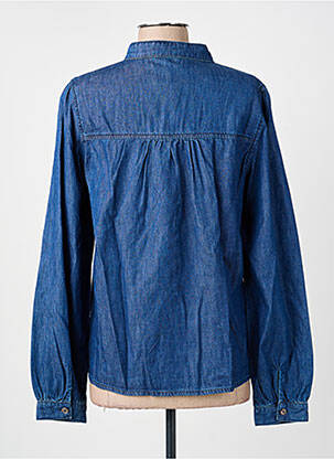 Chemisier coupe droite manches longues bleu ARTLOVE femme