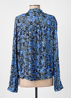Chemisier tissage crêpe manches longues bleu ARTLOVE femme