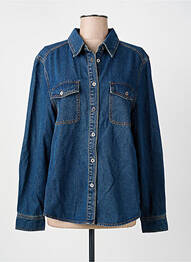 Chemisier coupe droite manches longues bleu ARTLOVE femme
