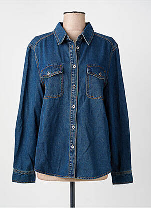 Chemisier coupe droite manches longues bleu ARTLOVE femme