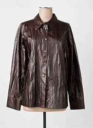 Chemisier coupe droite manches longues marron NUMPH femme