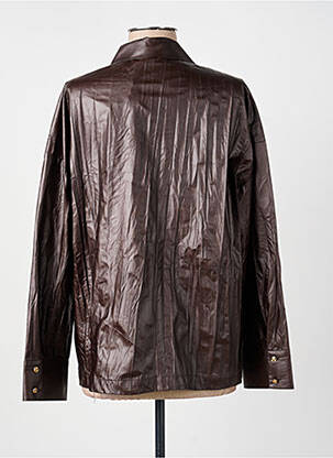 Chemisier coupe droite manches longues marron NUMPH femme