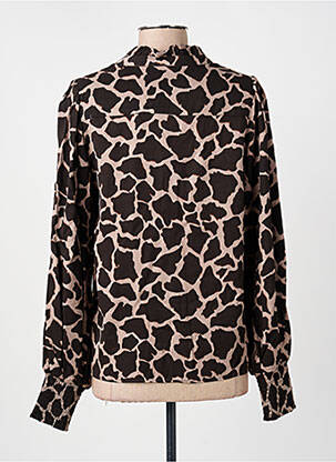 Chemisier coupe cintrée manches longues marron NUMPH femme