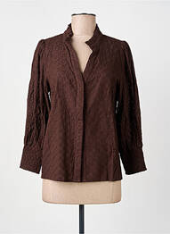 Chemisier coupe cintrée manches 3/4 marron NUMPH femme