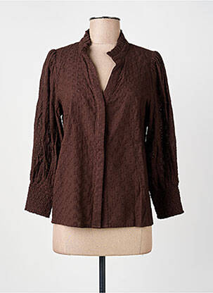 Chemisier coupe cintrée manches 3/4 marron NUMPH femme
