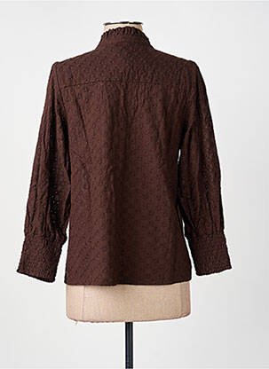 Chemisier coupe cintrée manches 3/4 marron NUMPH femme