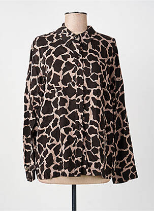 Chemisier imprimé fantaisie manches longues marron NUMPH femme