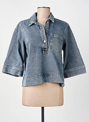 Top stretch manches 3/4 bleu NUMPH femme