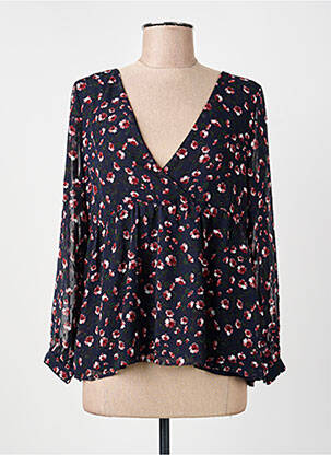Blouse imprimé fleurs manches longues bleu LA PETITE ETOILE femme