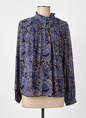 Blouse imprimé fantaisie manches longues bleu ARTLOVE femme