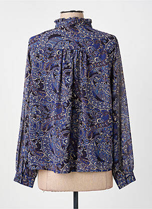 Blouse imprimé fantaisie manches longues bleu ARTLOVE femme