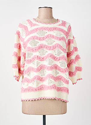 Pull coupe droite manches 3/4 rose NUMPH femme
