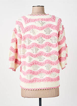 Pull coupe droite manches 3/4 rose NUMPH femme