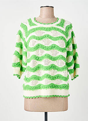 Pull coupe droite manches 3/4 vert NUMPH femme