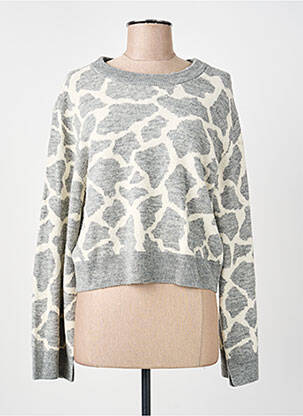 Pull col rond manches longues gris NUMPH femme