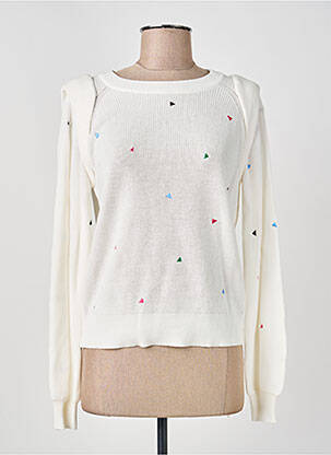 Pull coupe cintrée manches longues blanc NUMPH femme