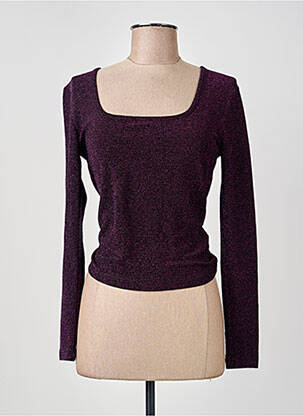 Top stretch manches longues violet LA PETITE ETOILE femme