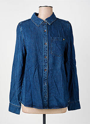 Chemisier coupe droite manches longues bleu LA PETITE ETOILE femme