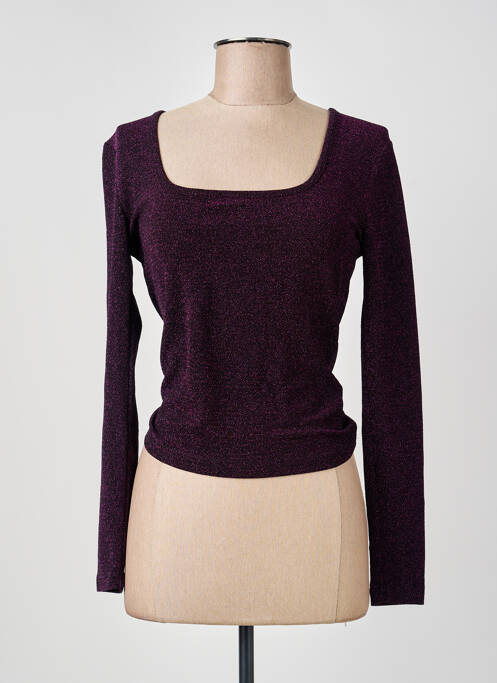 Top stretch manches longues violet LA PETITE ETOILE femme