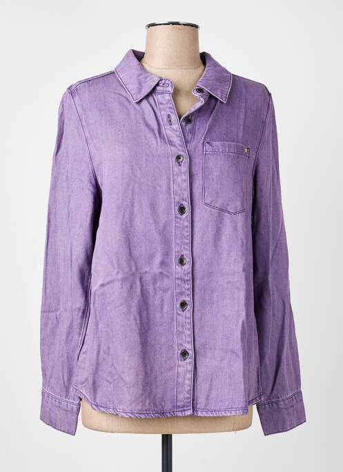 Chemisier coupe droite manches longues violet LA PETITE ETOILE femme
