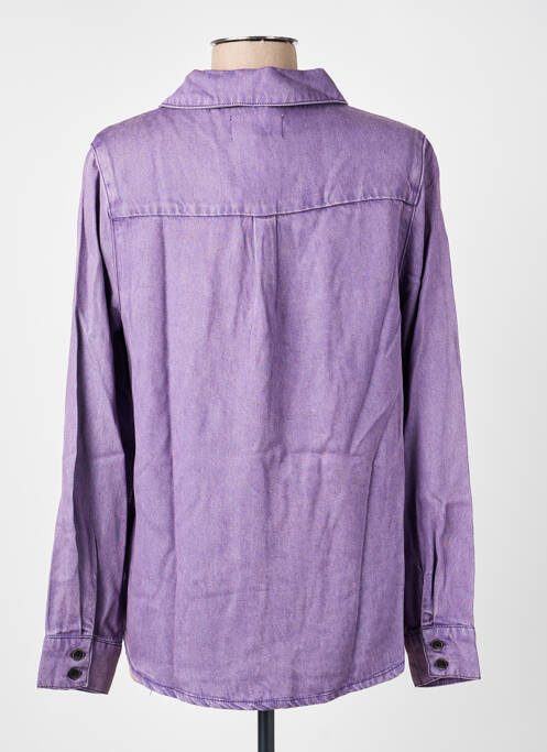 Chemisier coupe droite manches longues violet LA PETITE ETOILE femme