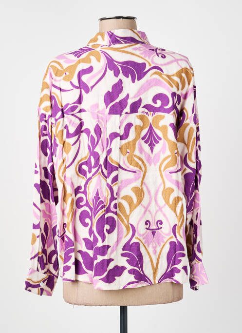 Chemisier imprimé fantaisie manches longues violet LA PETITE ETOILE femme