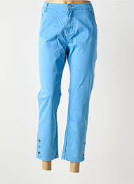 Pantalon 7/8 stretch taille normale bleu LESLIE femme