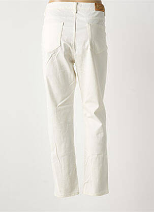 Jeans coupe slim effet usé délavé taille normale beige LESLIE femme