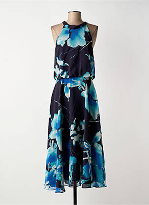 Robe longue imprimé fleurs sans manche bleu VERA MONT femme
